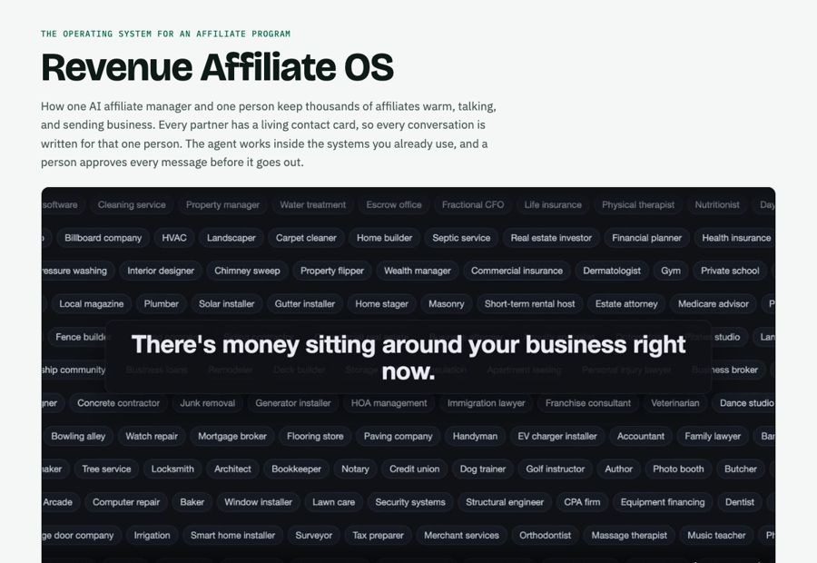 Preview of Revenue Affiliate OS
